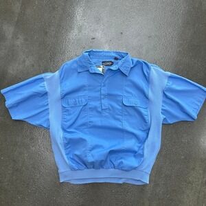 Vintage 90s Members Only Blue Quarter Button Collared Shirt Men's XL Boxy Fit